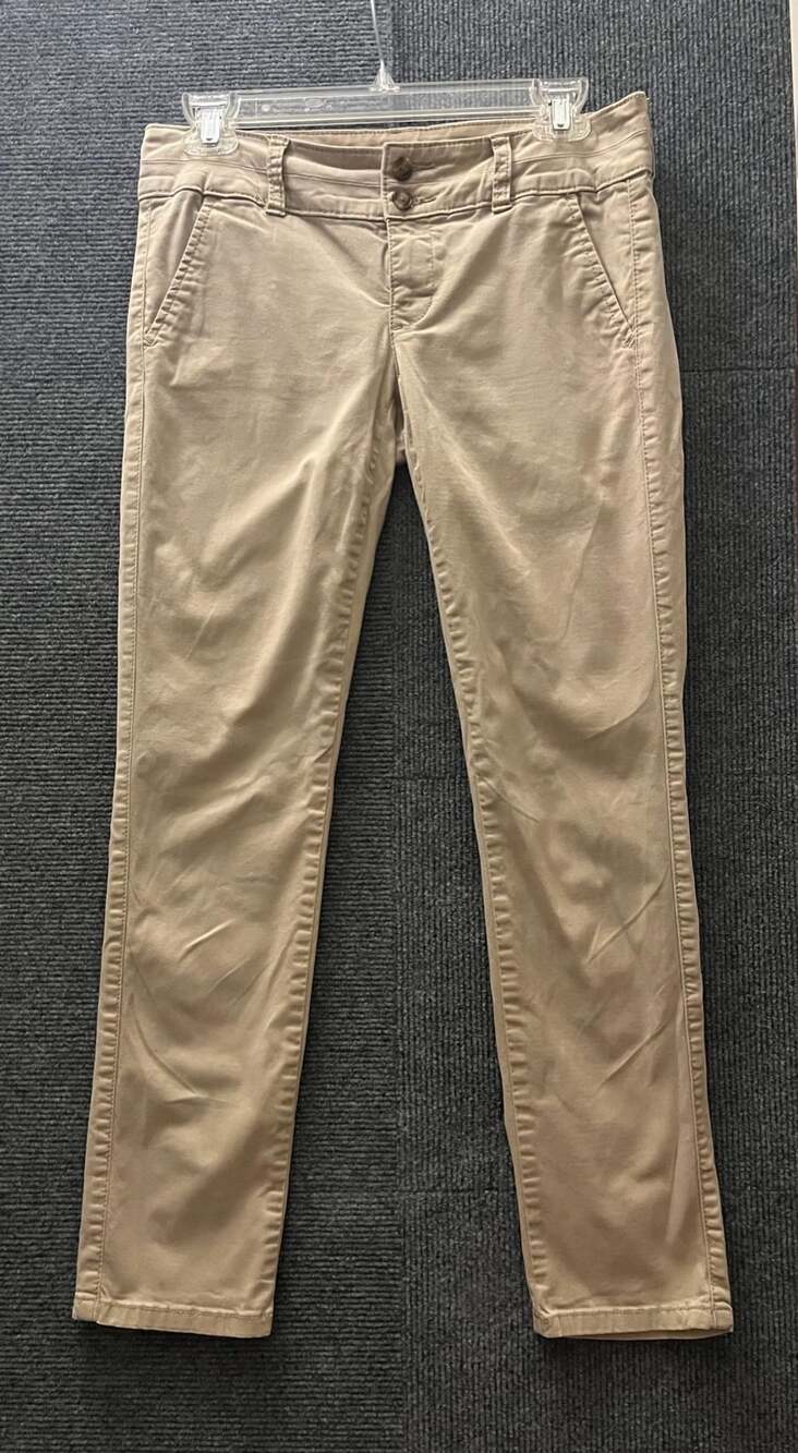 American Eagle Outfitters Skinny Stretch Pants Size 2 Short Beige Chinos